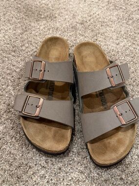 Birkenstock Arizona Two-Strap Sandals in Taupe